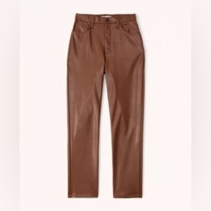 Abercrombie 90s Straight Curve Love Leather Pants - 25S